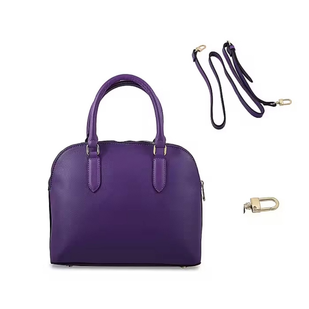 NWT Trina Turk Purple Dome Satchel with Gold Hardware